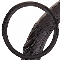 Оплетка SKYWAY Racer-1 M (370-390мм) Черная экокожа